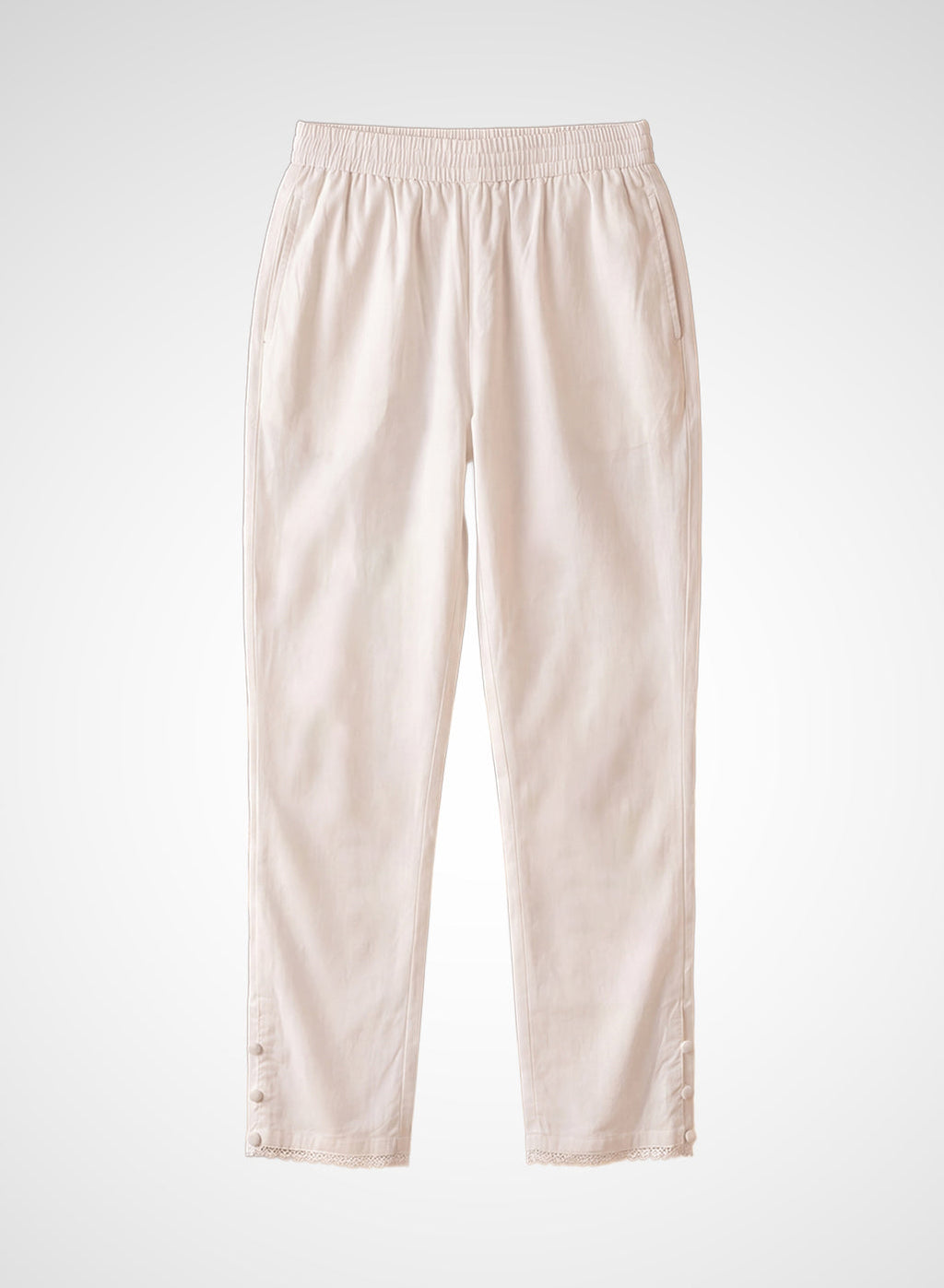 Ivory Poplin Lycra Tapered Essentials Pant
