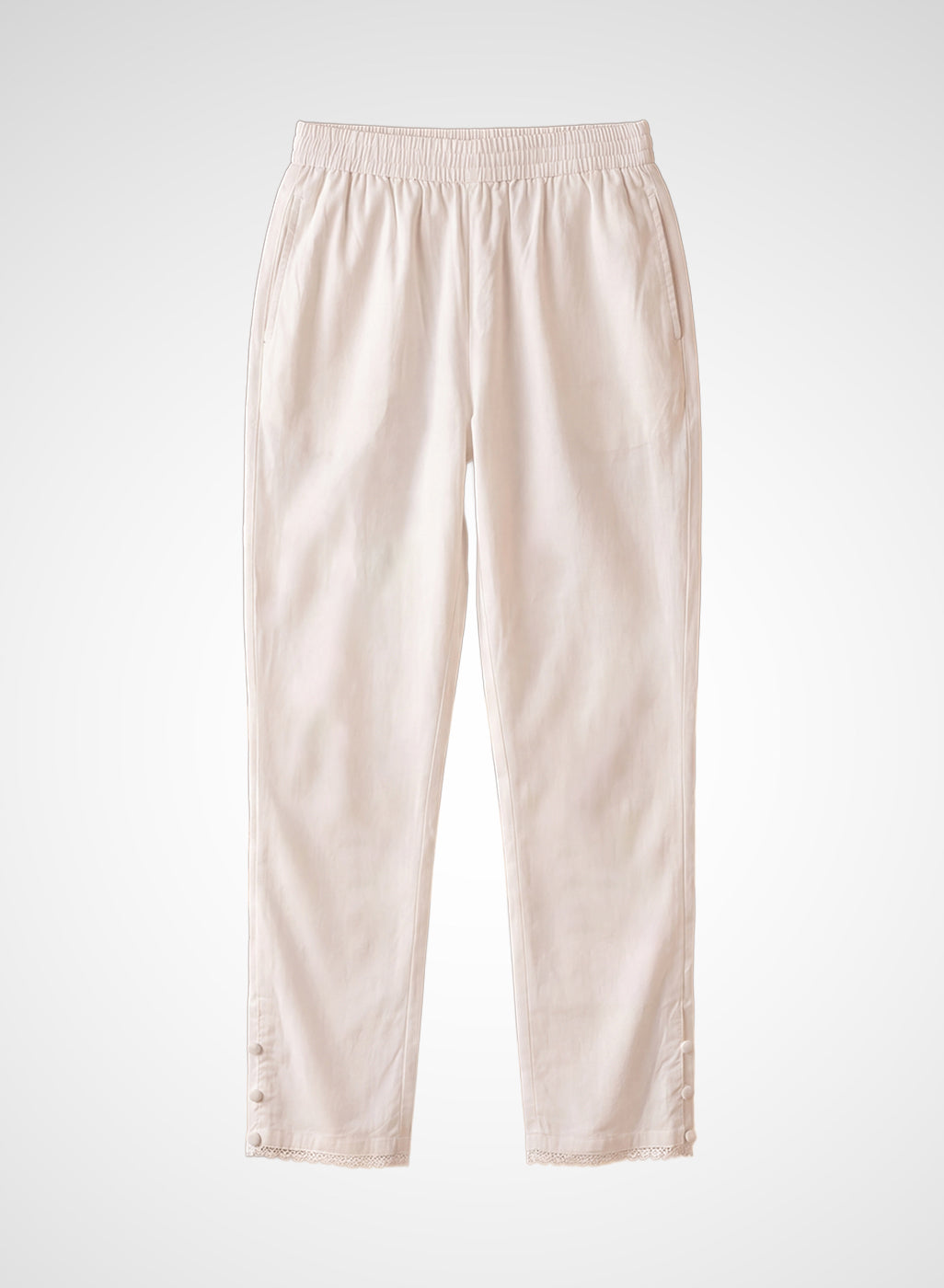 Ivory Poplin Lycra Tapered Essentials Pant