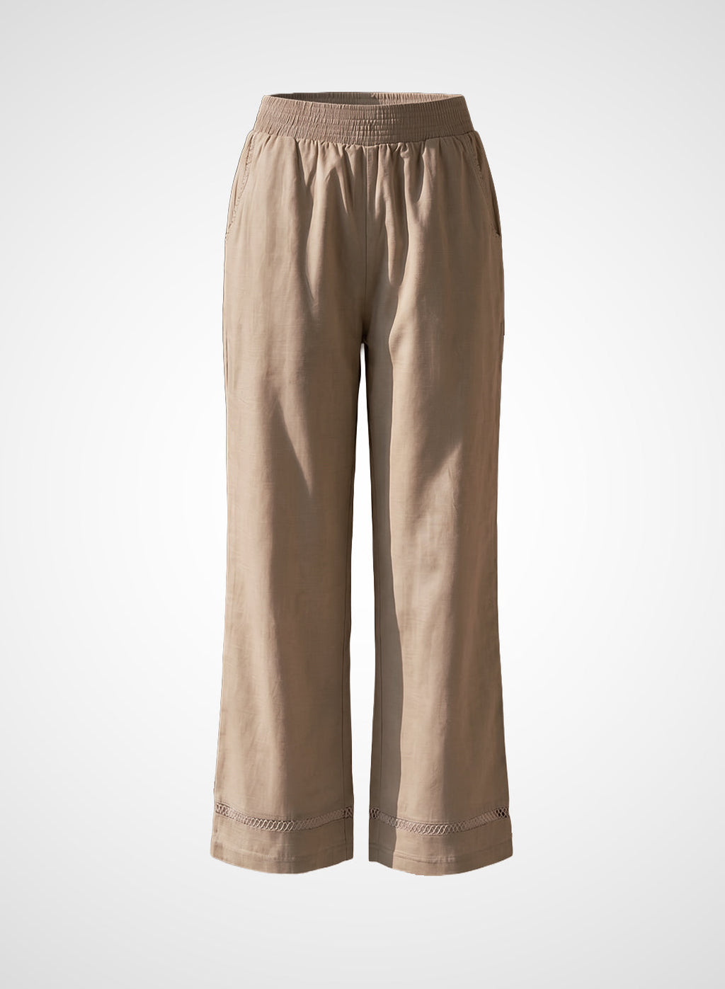 Beige Linen Blend Daily Wear Palazzos