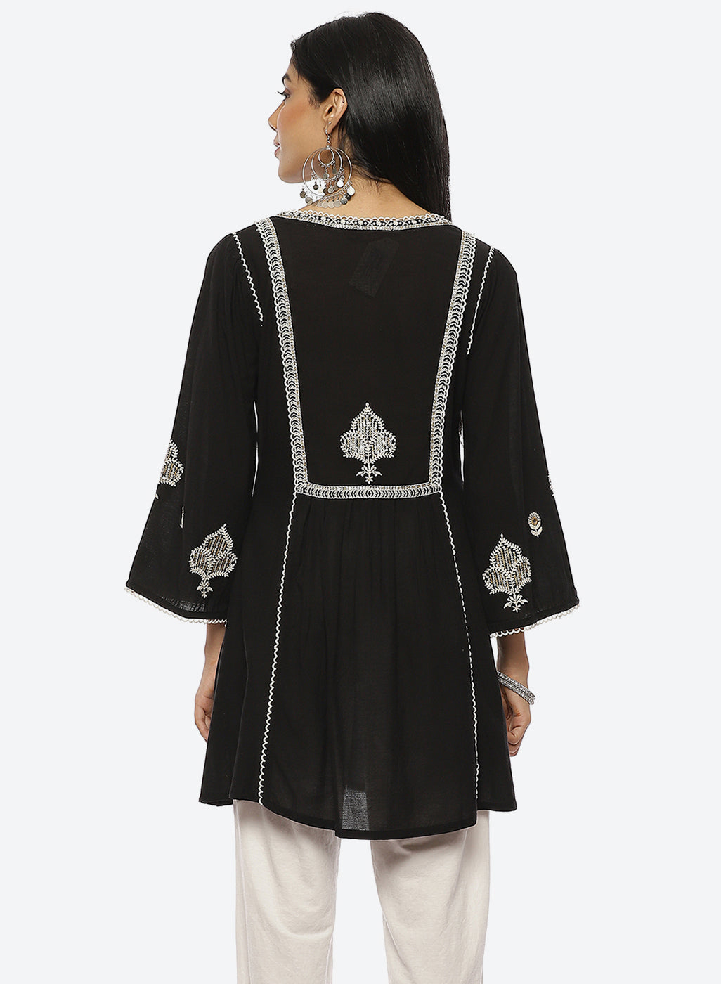 Black Nargis Collection Embroidered Tunic