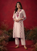 Ivory Embroidered Cotton Blend Everyday Kurta Set