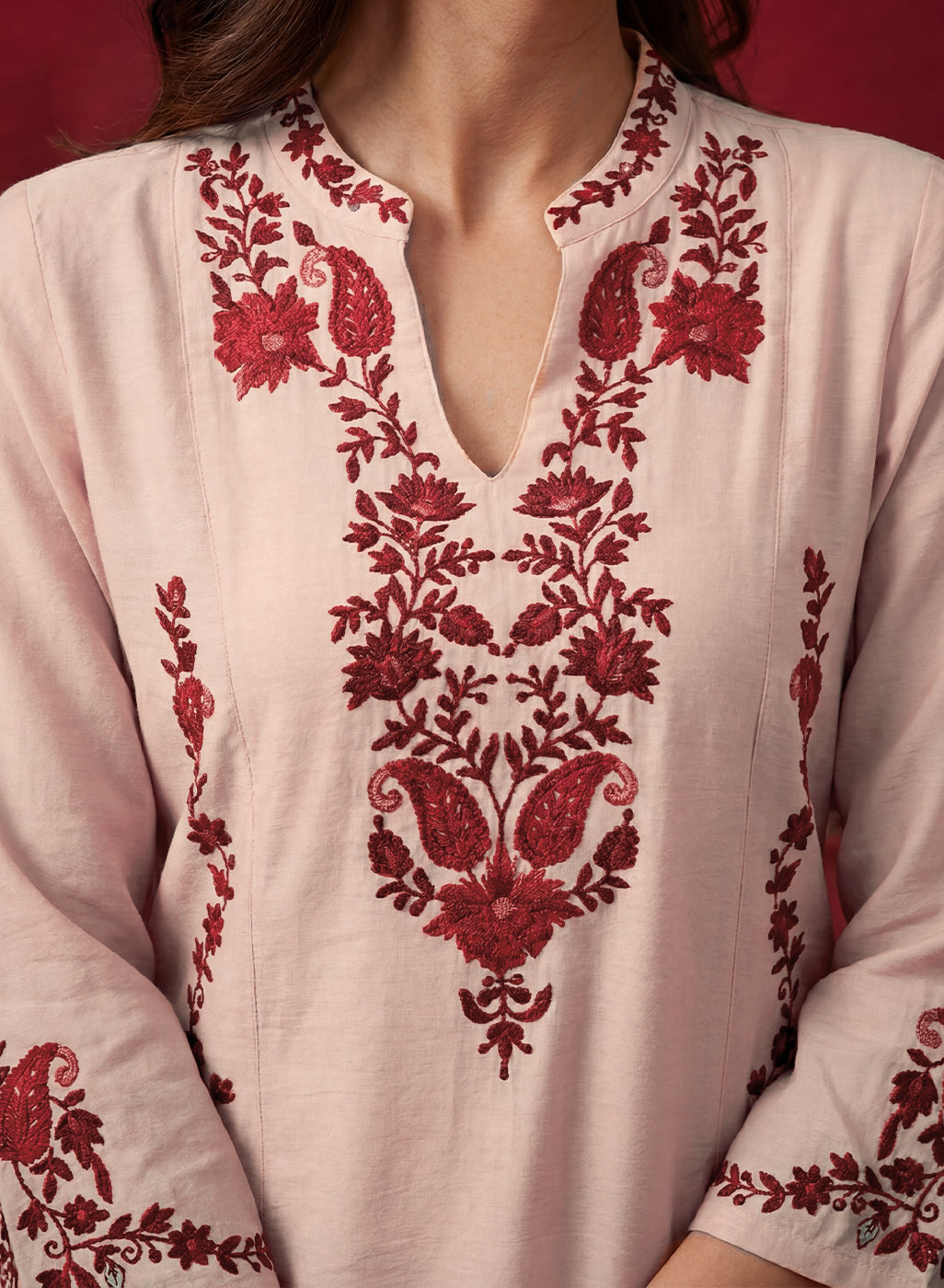 Ivory Embroidered Cotton Blend Everyday Kurta Set