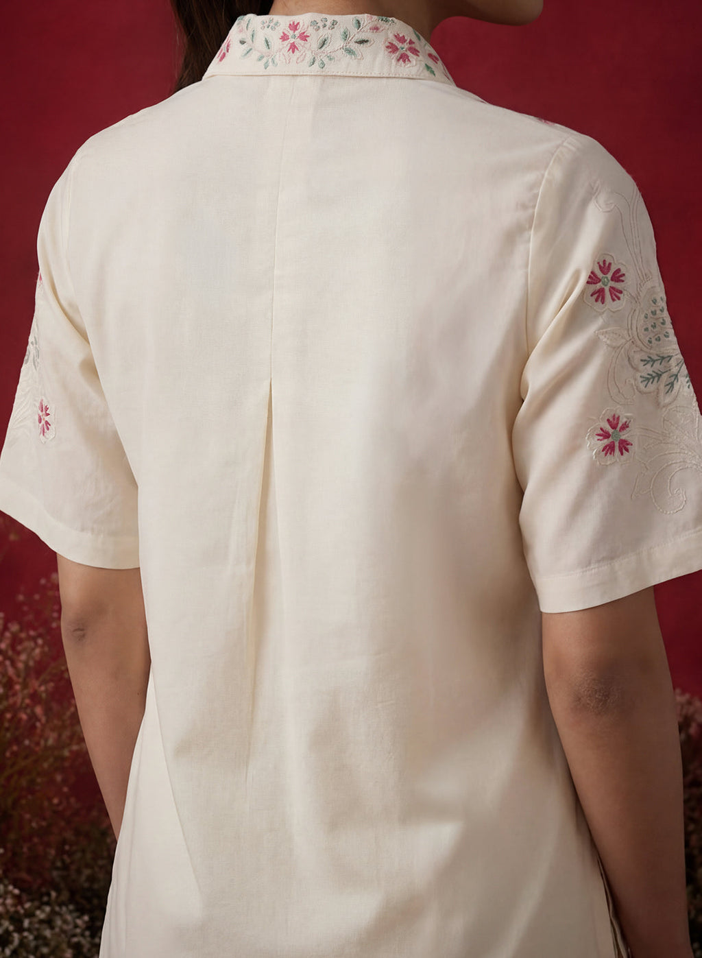 Ivory Embroidered Chanderi Regular Co-ord Set