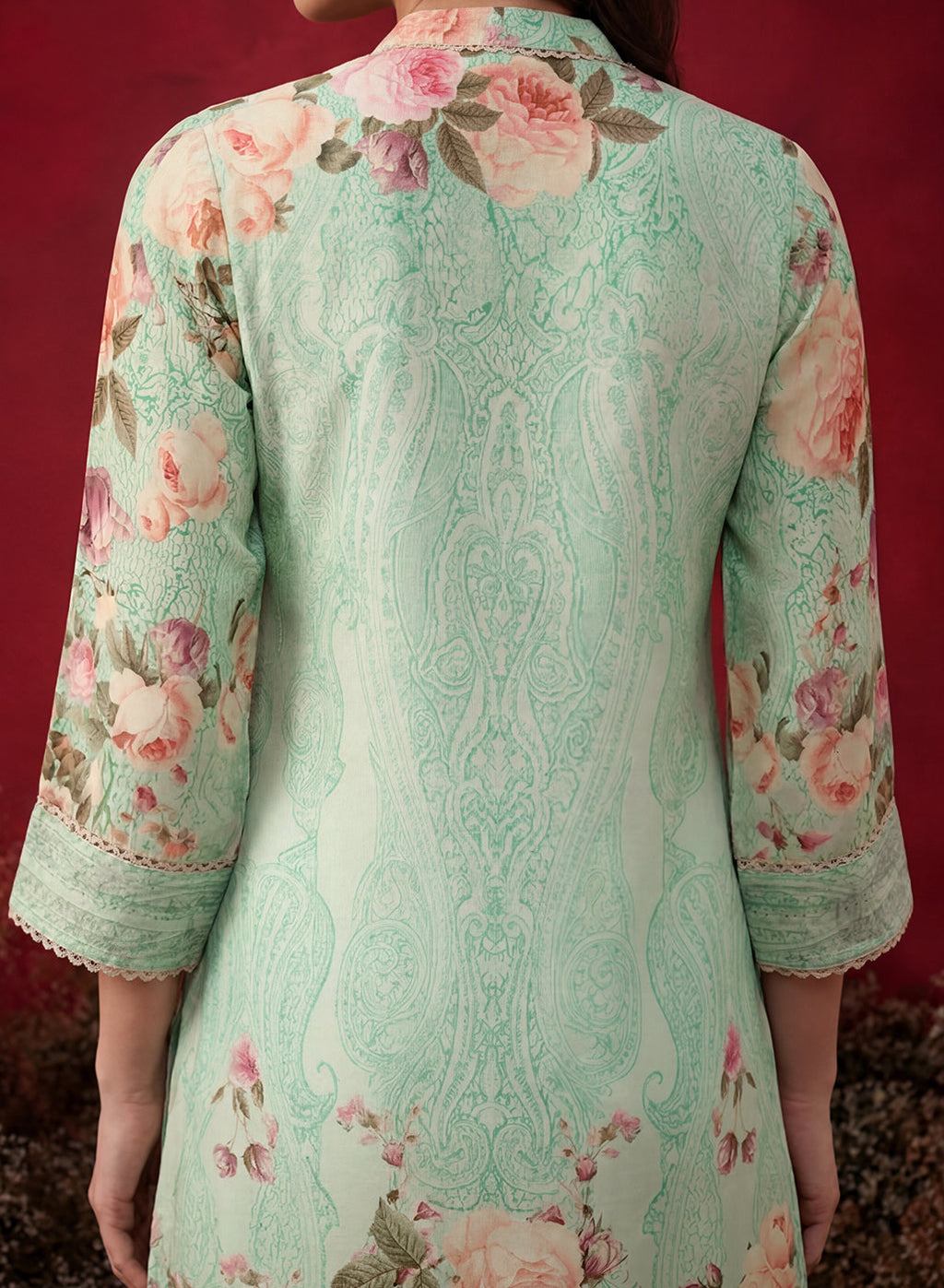 Mint  Green Printed Shantoon Regular Co-ord Set