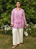 Heli Light Purple Embroidered Cotton Blend Shirt