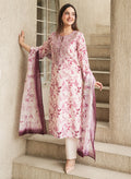 Kavya Fuchsia Printed Chanderi Suit Set with Dupatta