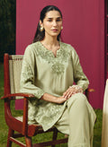 Vaadi Green Embroidered Co-ord Set
