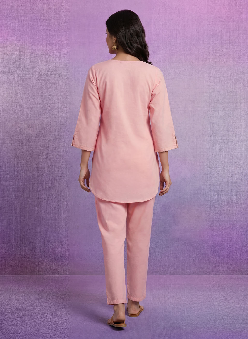 Pink Embroidered Co-ord Set