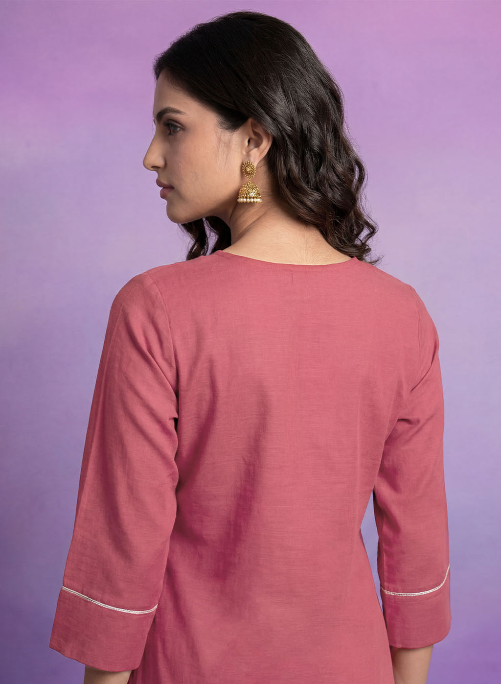 Coral Embroidered Straight Kurta Set