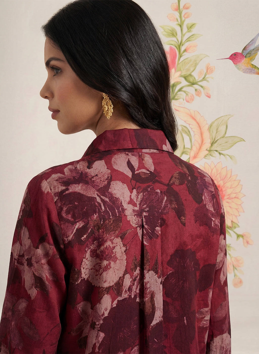 Hena Maroon Printed Co-ord Set