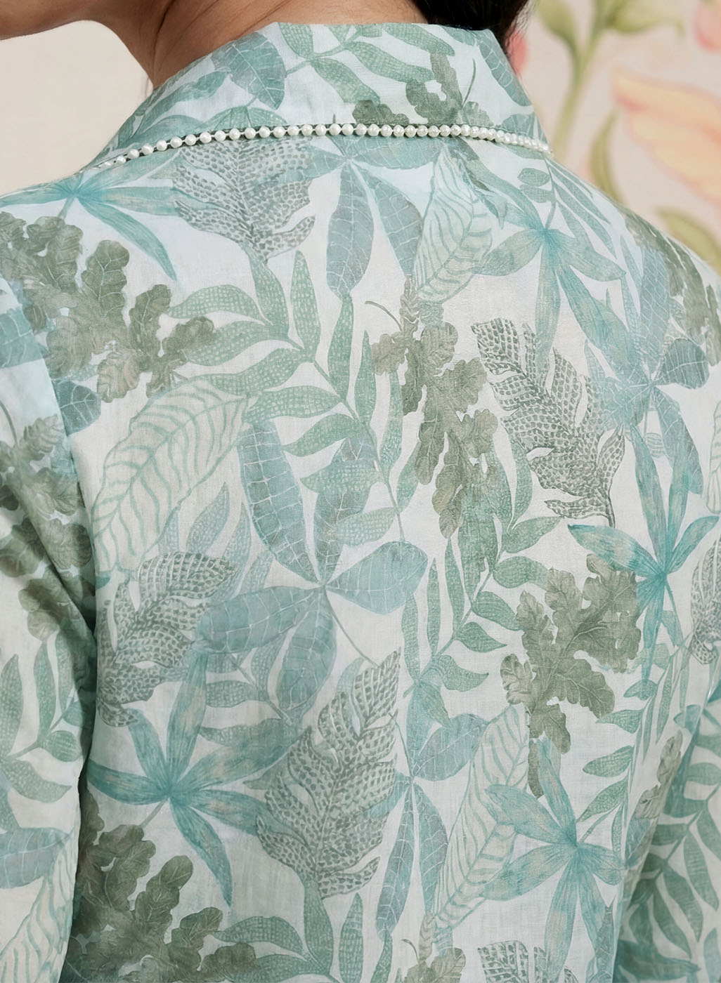 Aro Mint Green Floral Printed Shirt