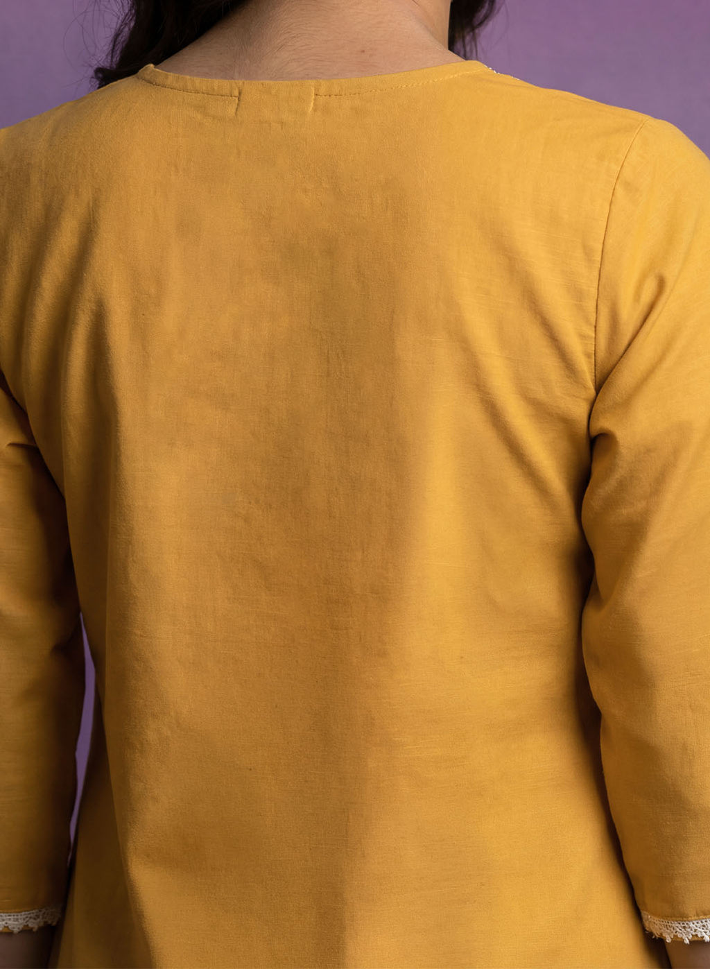 Yellow Embroidered Straight Kurta Set
