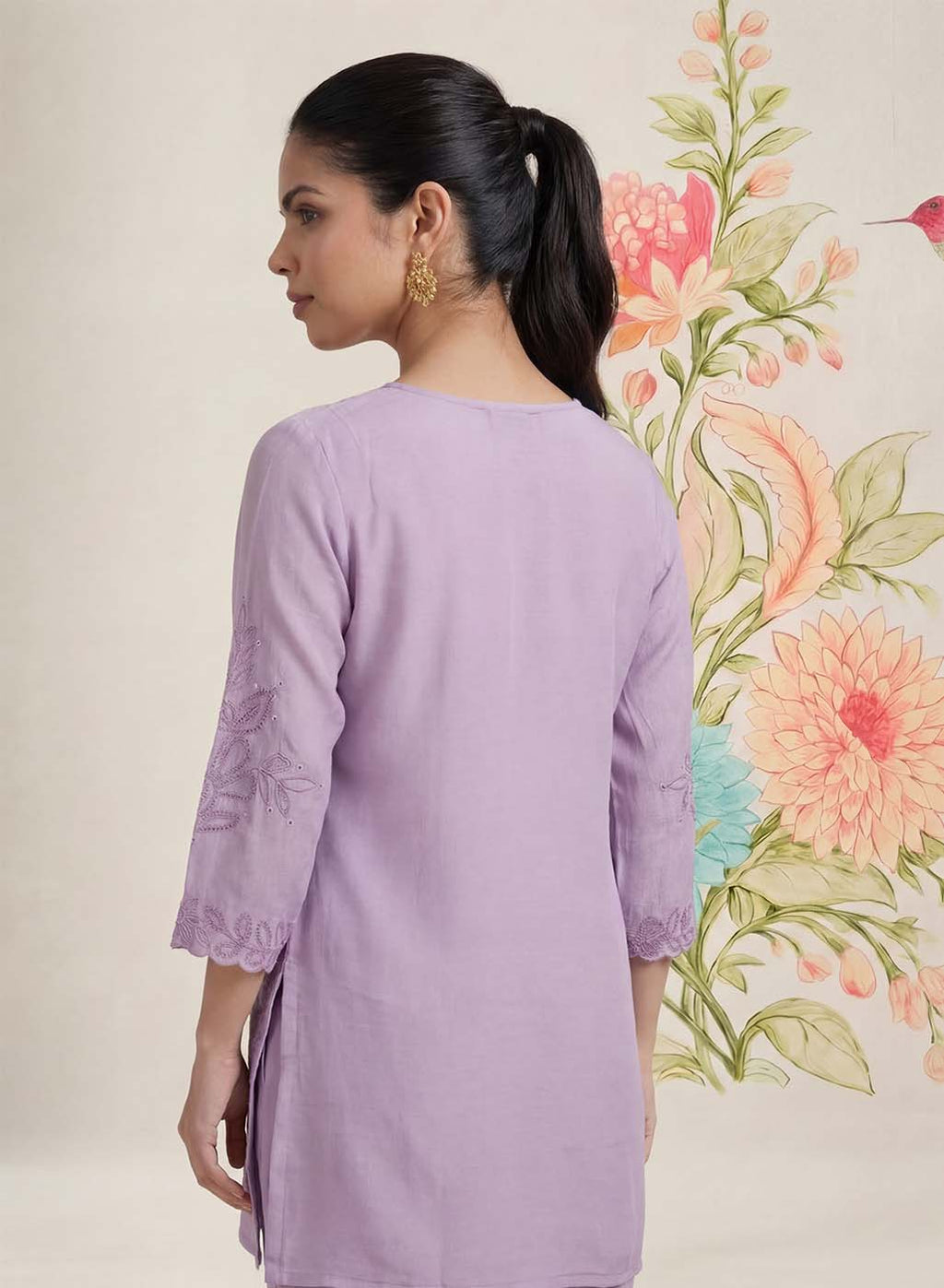 Vaadi Light Purple Embroidered Co-ord Set