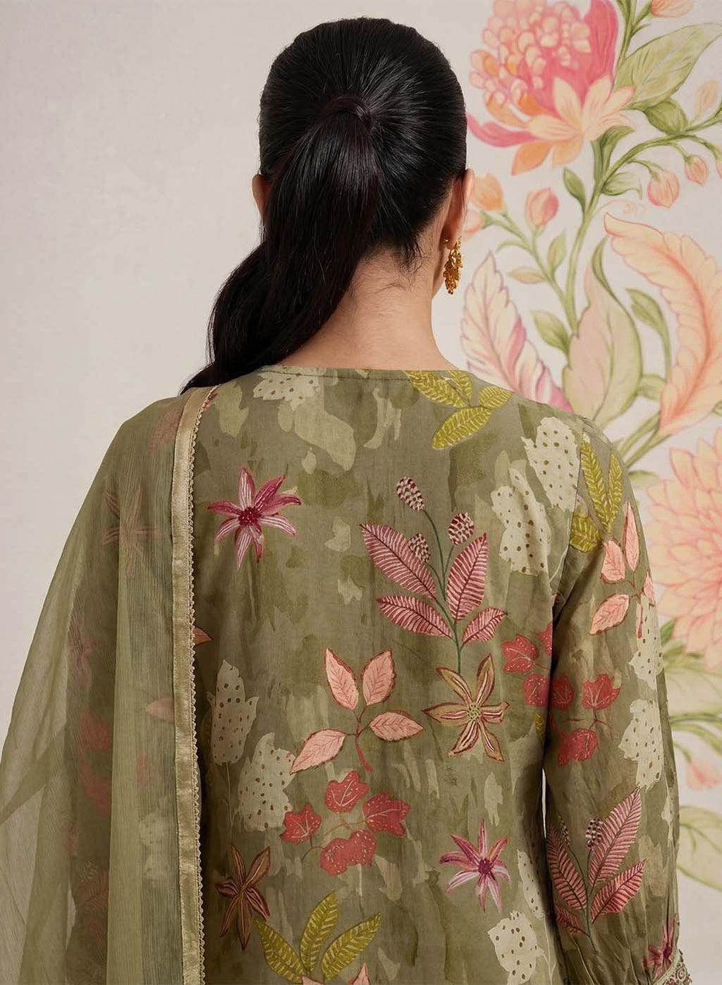 Manjari Green Printed Garara Suit Set with Dupatta