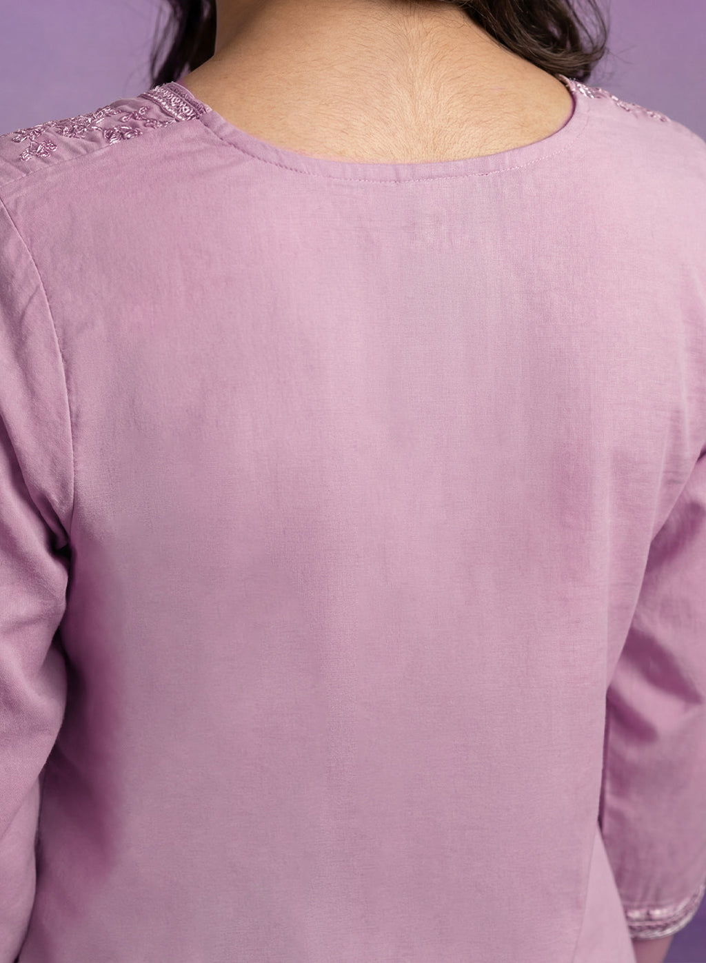 Pink Embroidered Straight Kurta Set