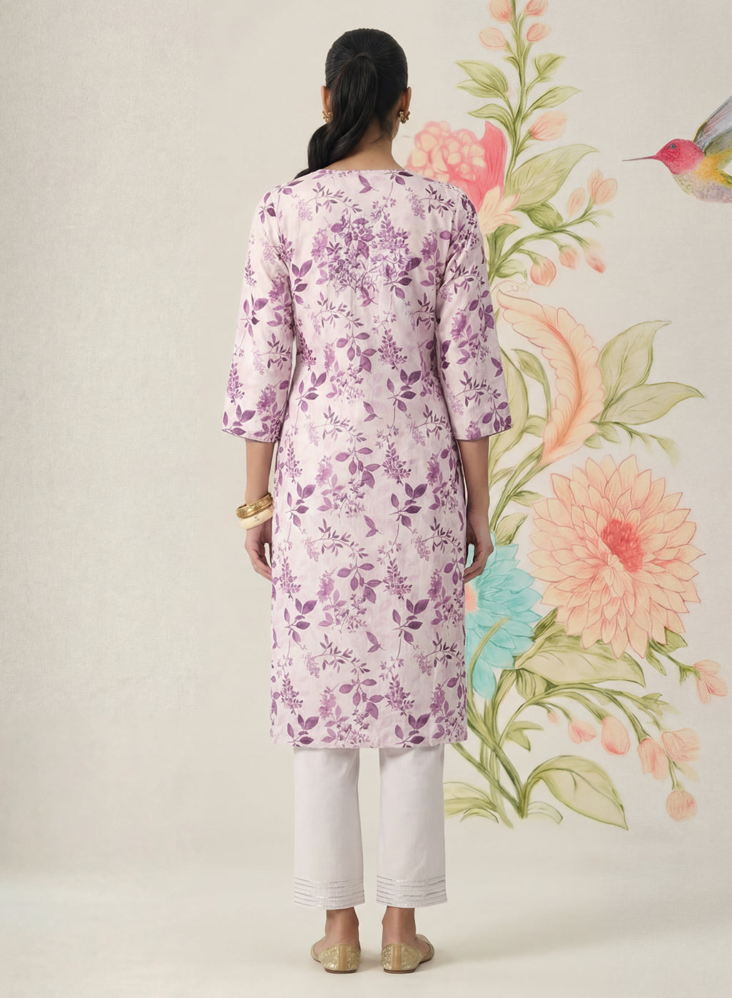 Kavya Fuchsia Printed Chanderi Suit Set with Dupatta