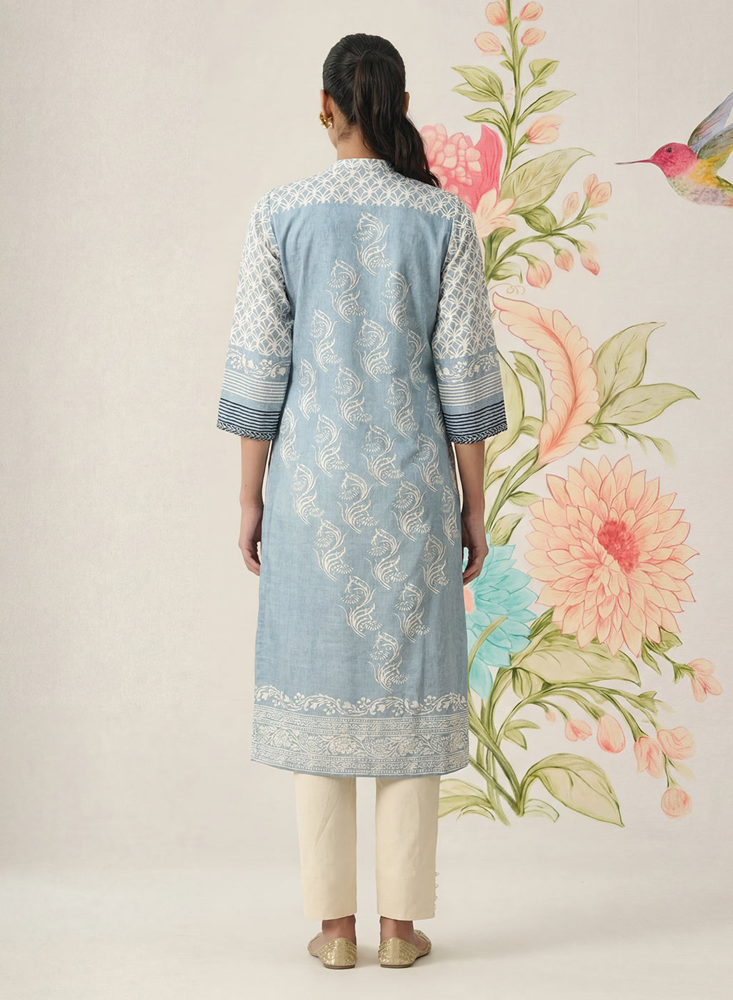 Arpora Spa Printed Linen Straight Kurta