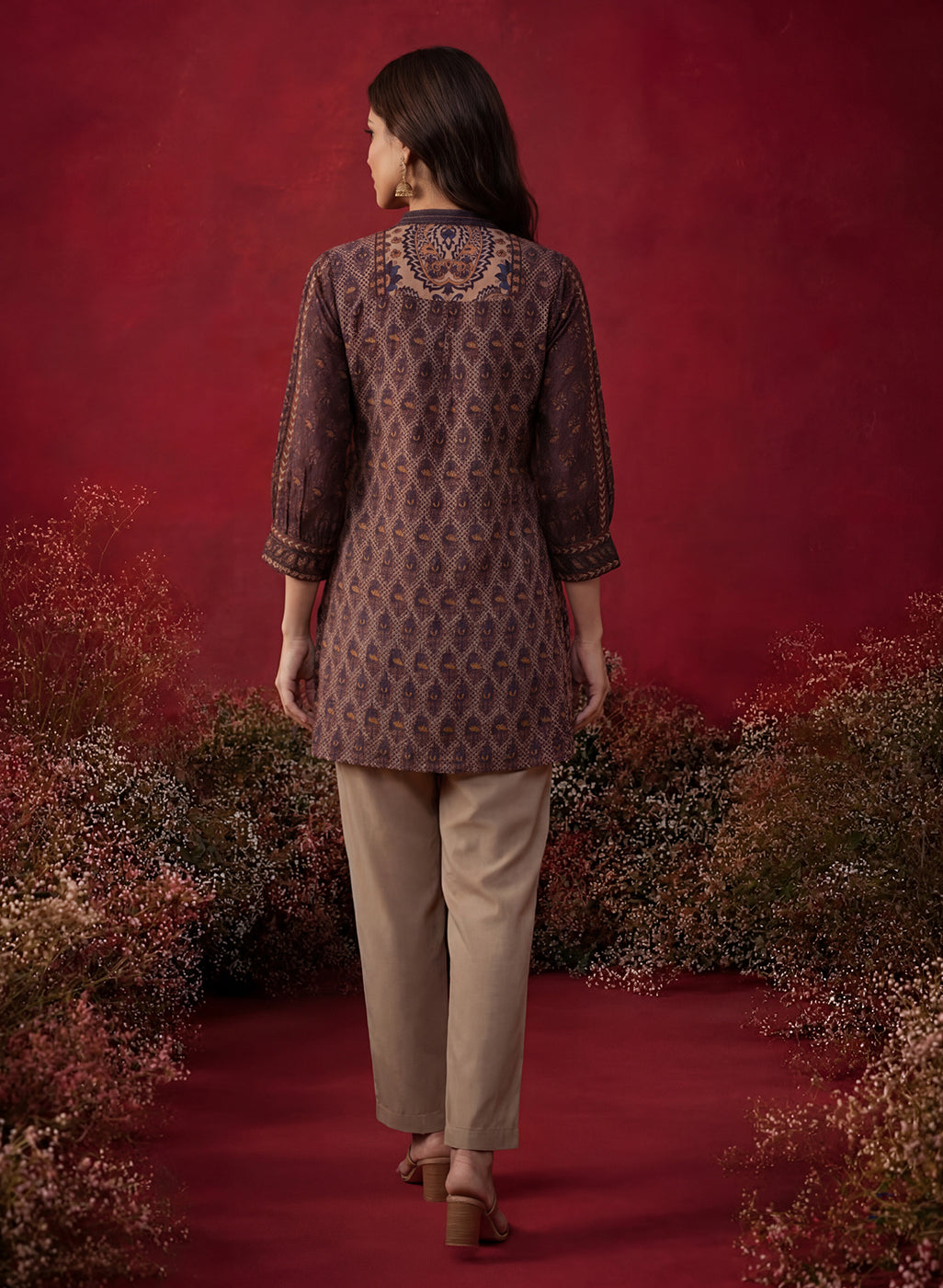 Purple Printed Shantoon Tunic
