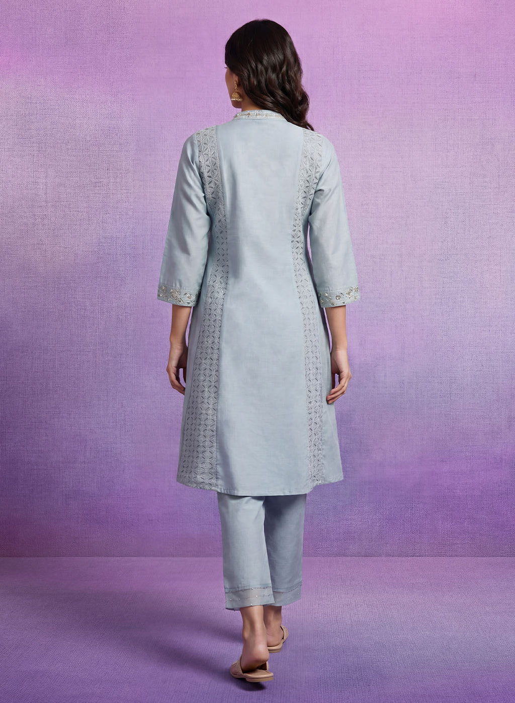 Spa Embroidered A-line Kurta Set