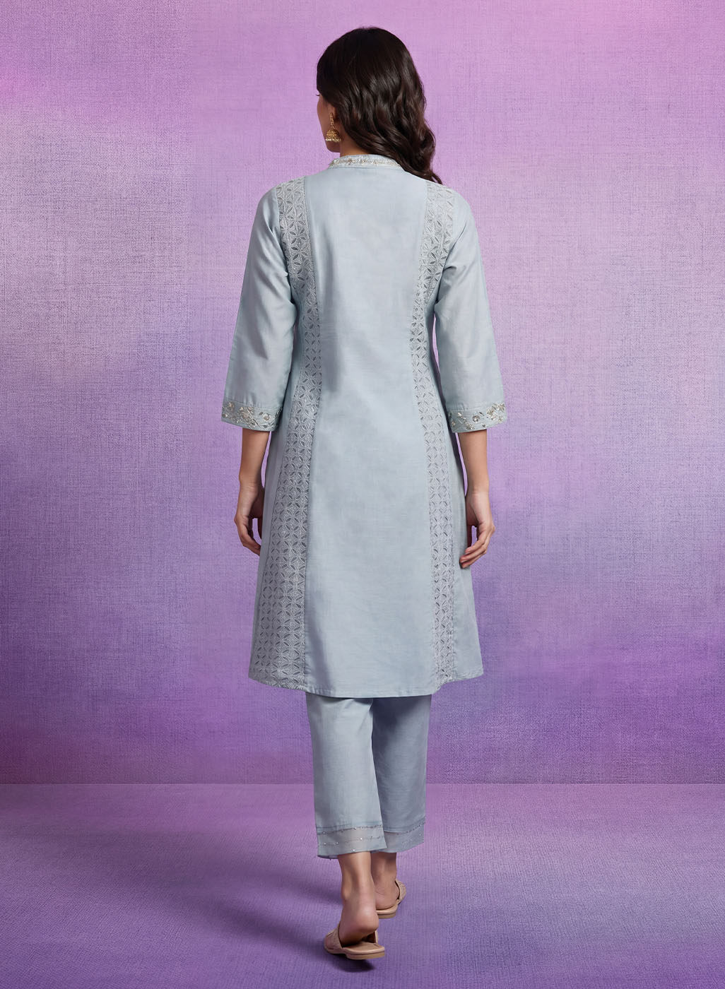 Spa Embroidered A-line Kurta Set