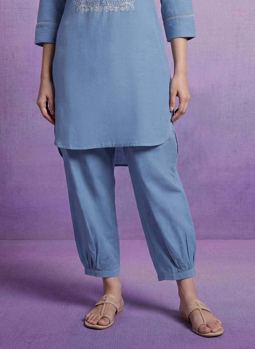 Spa Embroidered Straight Kurta Set
