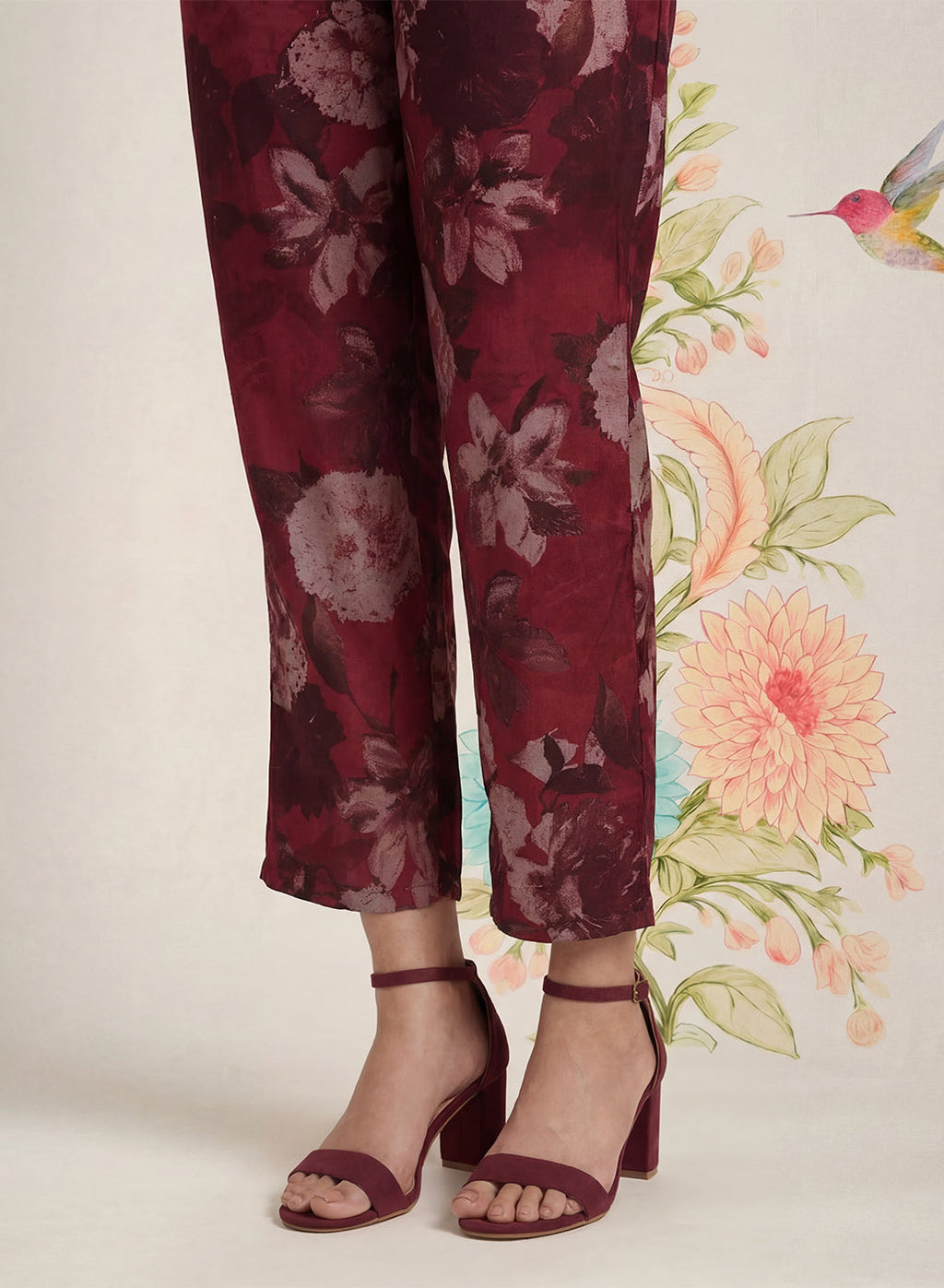Hena Maroon Printed Co-ord Set