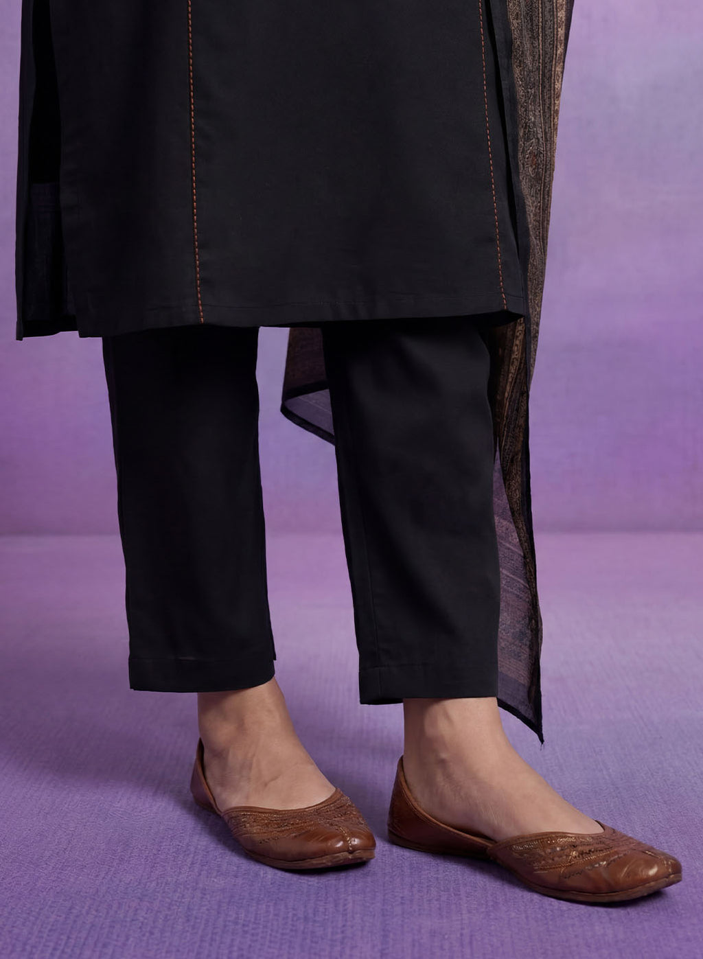 Black Embroidered Suit Set with Dupatta