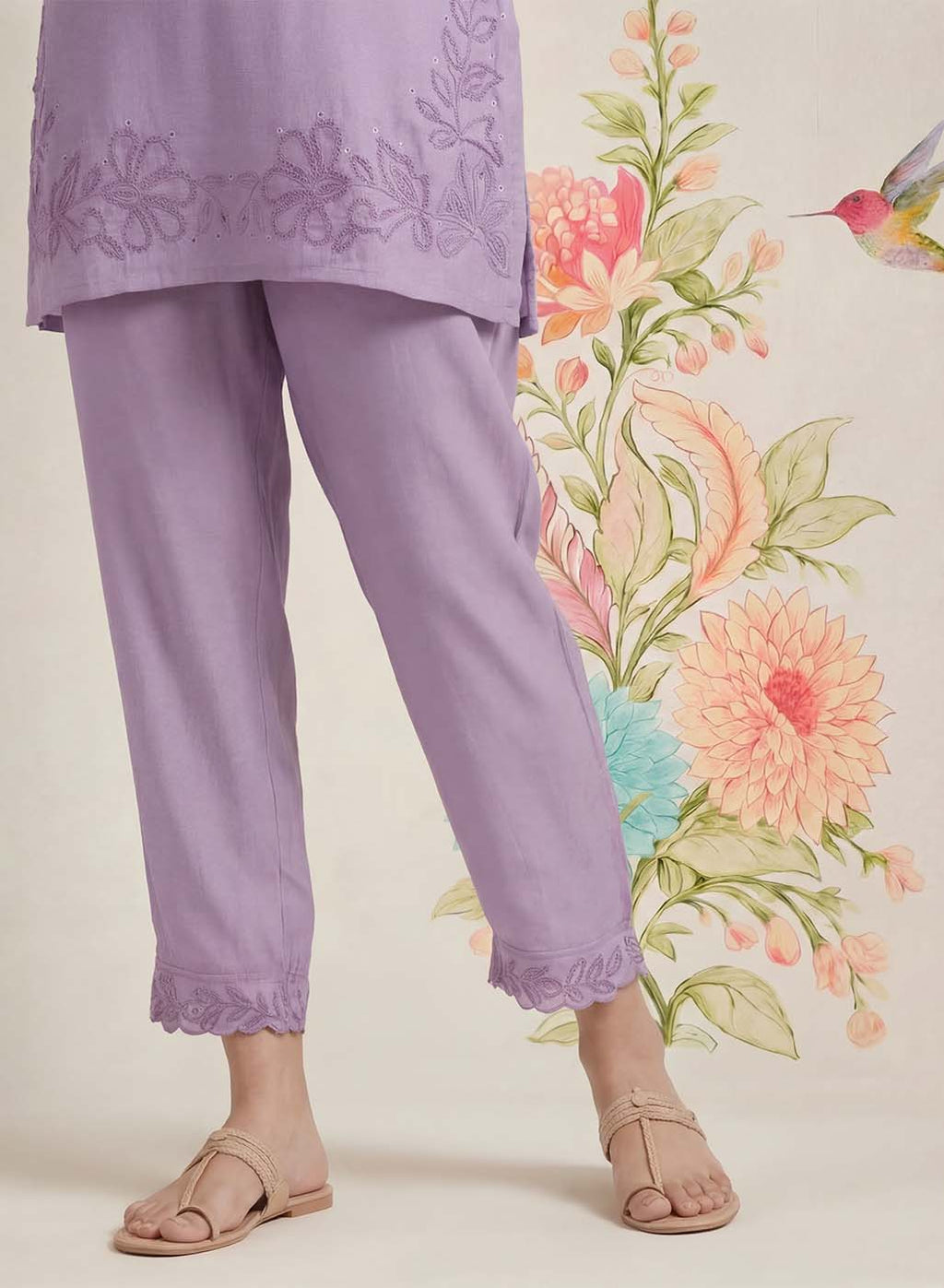 Vaadi Light Purple Embroidered Co-ord Set