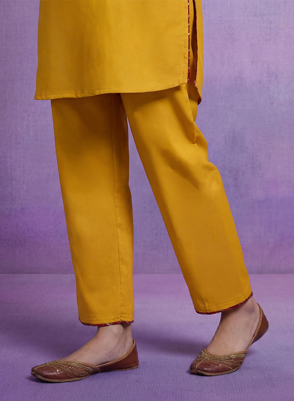 Yellow Embroidered Suit Set with Dupatta