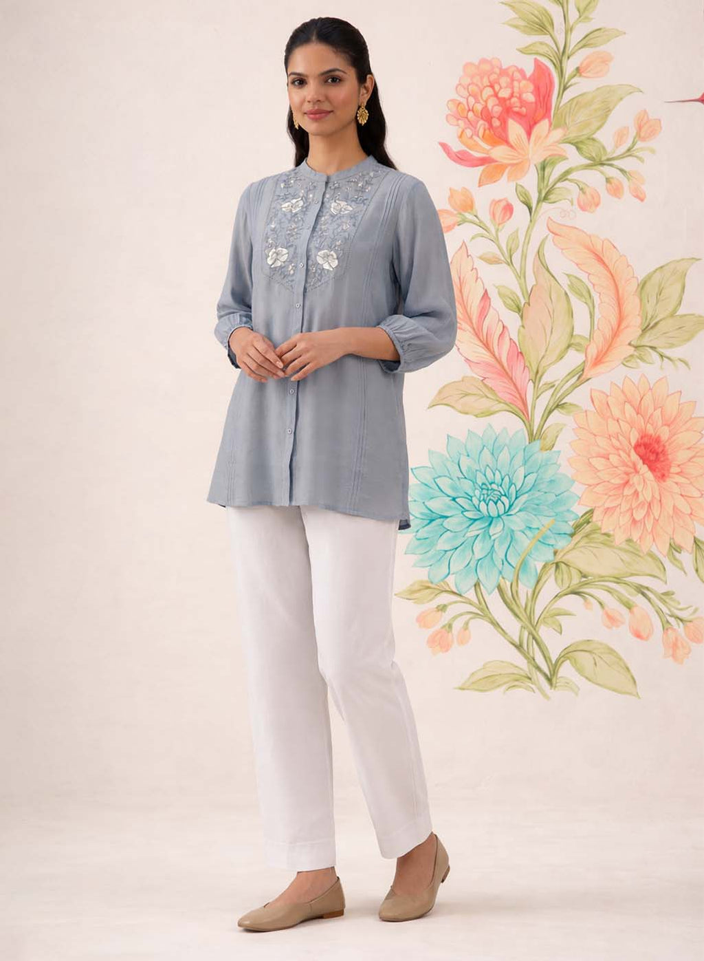 Kissa Spa Embroidered Shirt