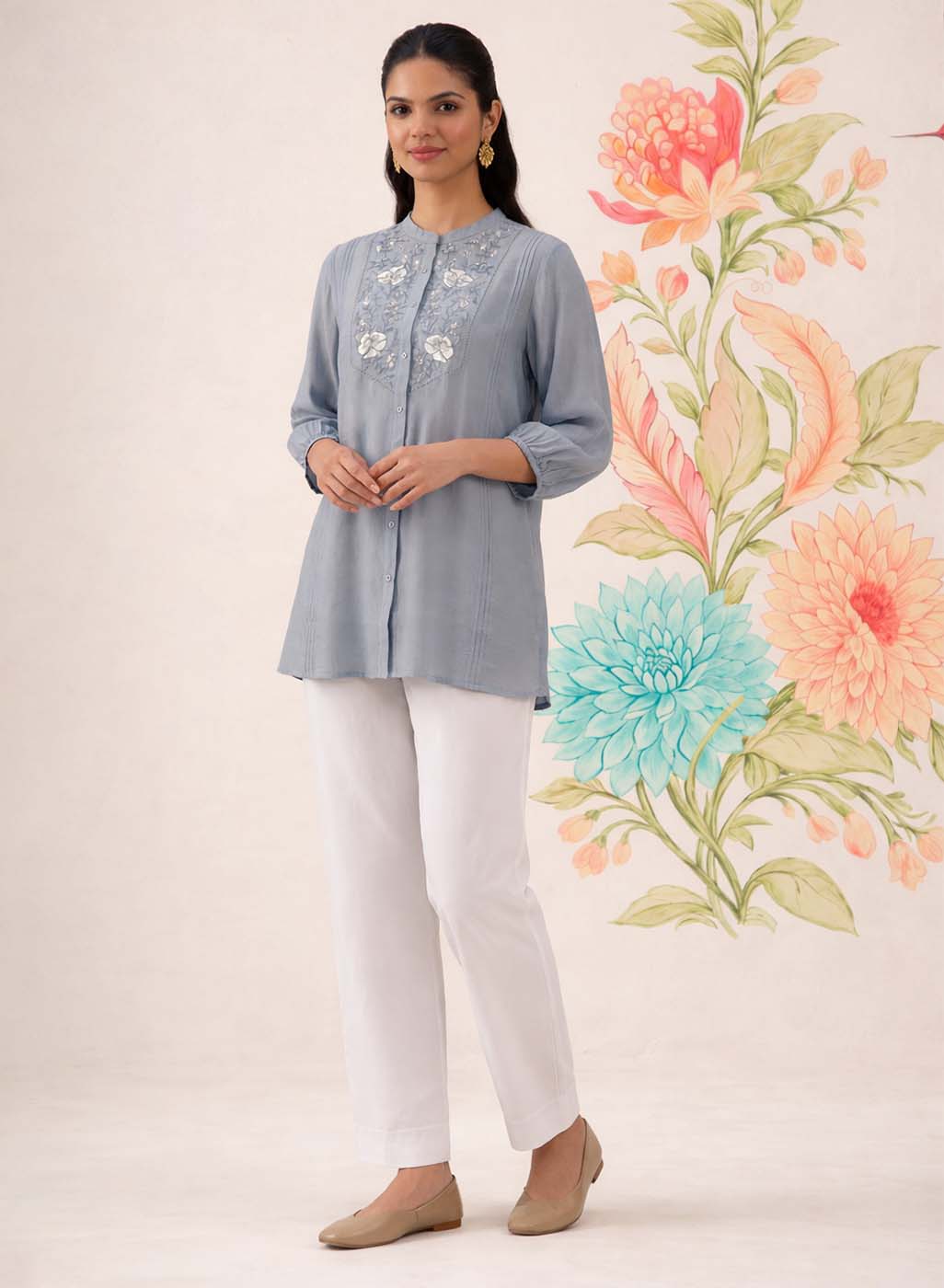 Kissa Spa Embroidered Shirt