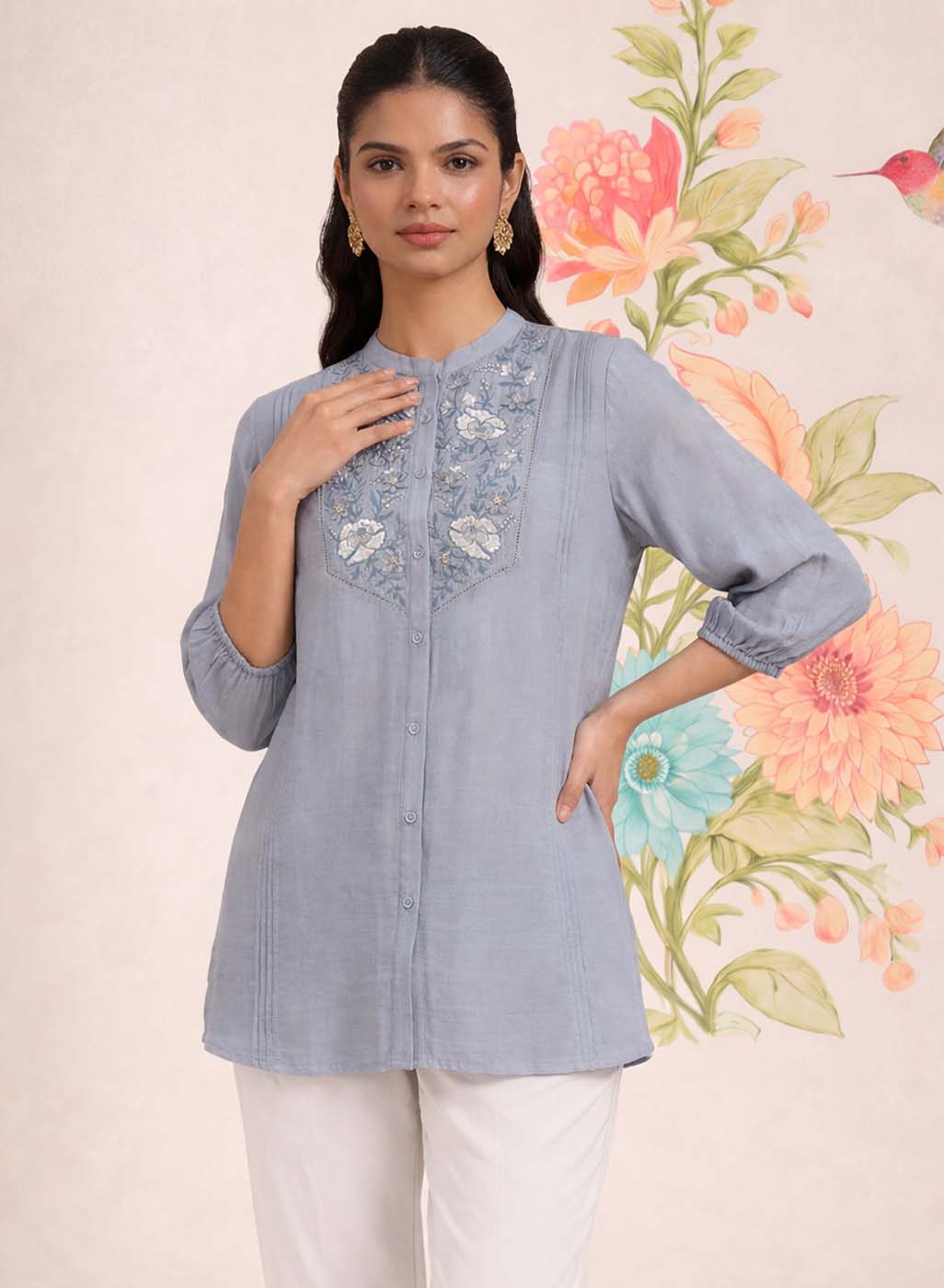 Kissa Spa Embroidered Shirt