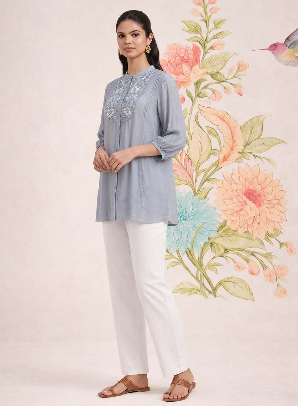 Kissa Spa Embroidered Shirt