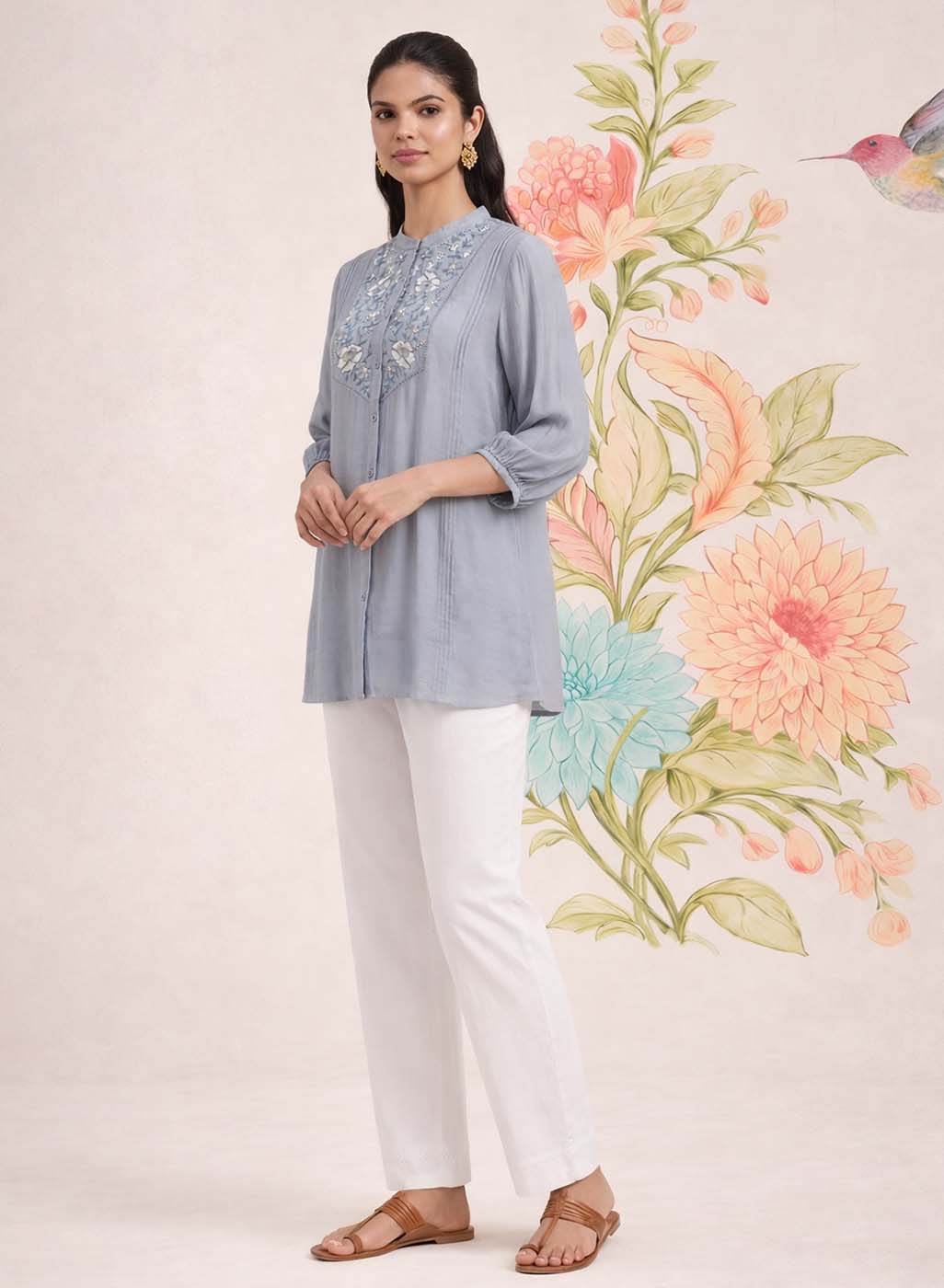 Kissa Spa Embroidered Shirt