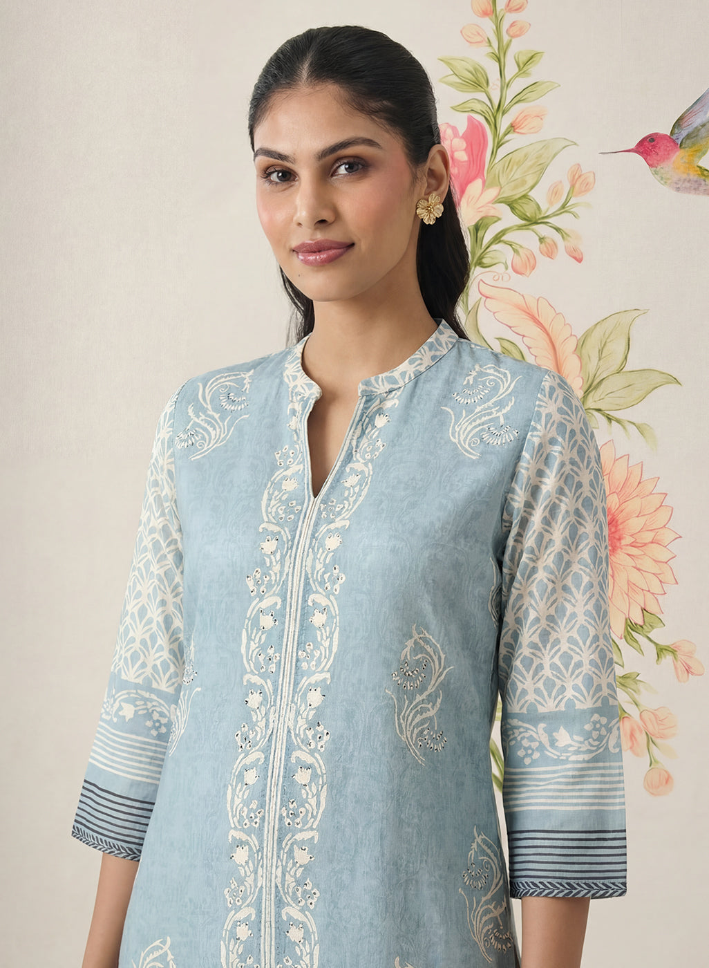 Arpora Spa Printed Linen Straight Kurta