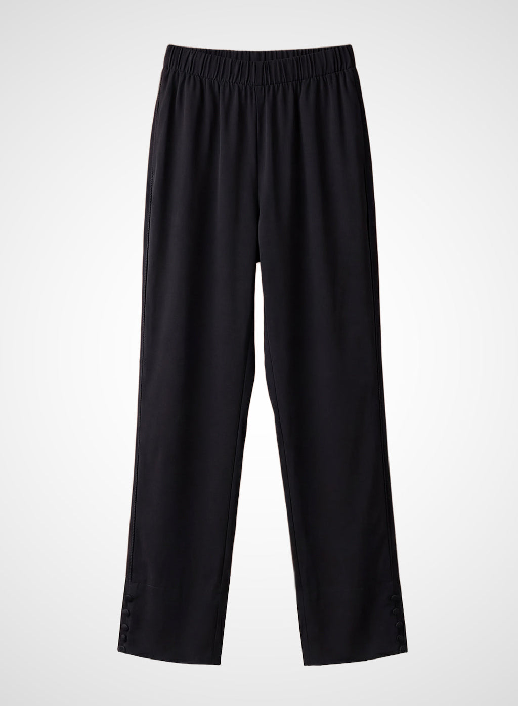 Black  Lycra Full Length Tapered Fit Pant