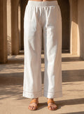 White Linen Blend Daily Wear Palazzos