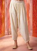 Ivory Satin Relaxed Fit Salwar