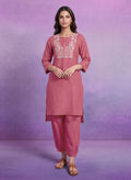 Coral Embroidered Straight Kurta Set