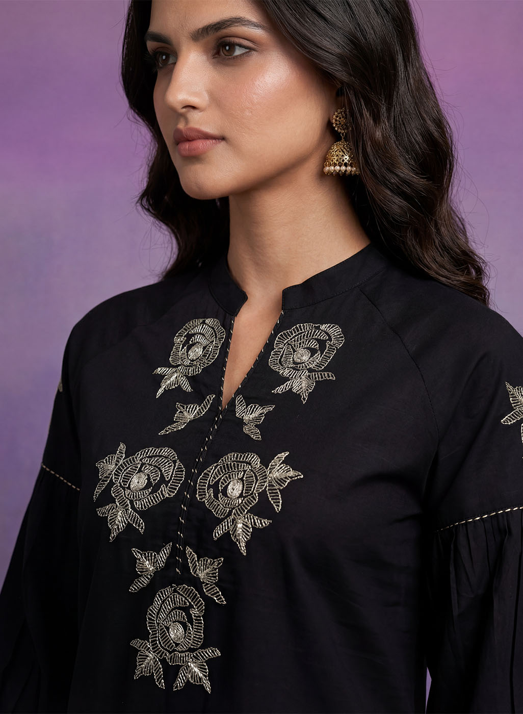 Black Embroidered Co-ord Set