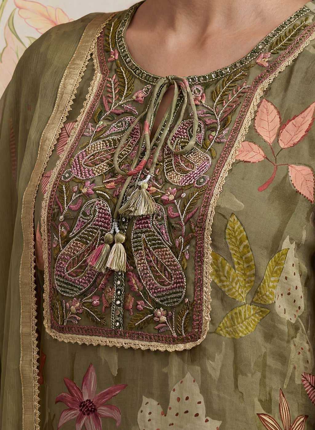 Manjari Green Printed Garara Suit Set with Dupatta