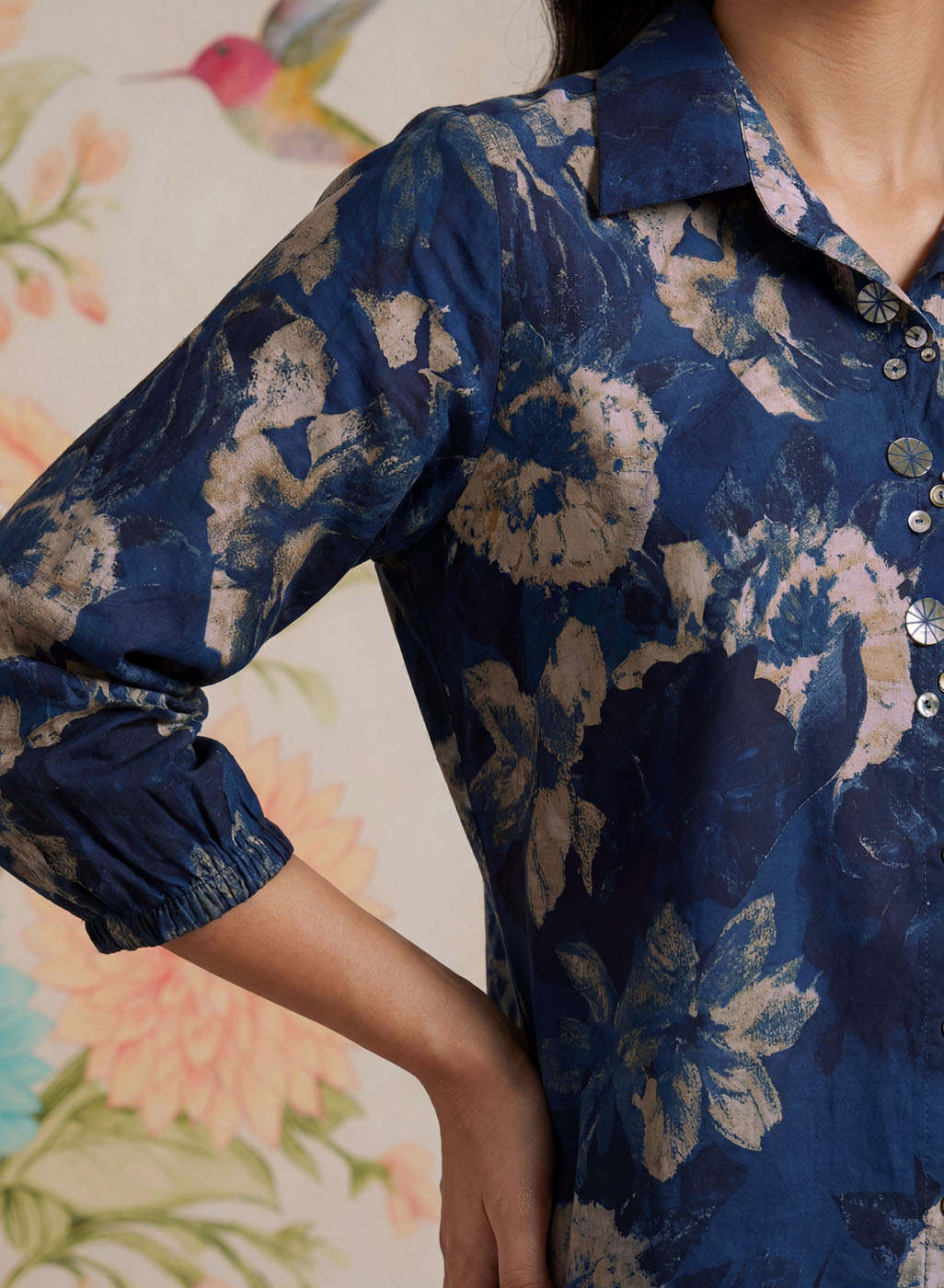 Hena Navy Printed Co-ord Set