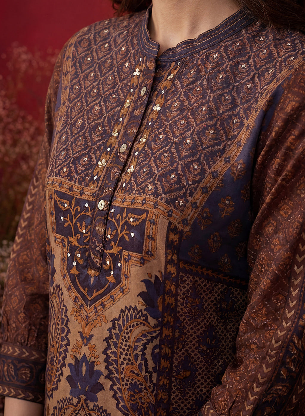 Purple Printed Shantoon Tunic