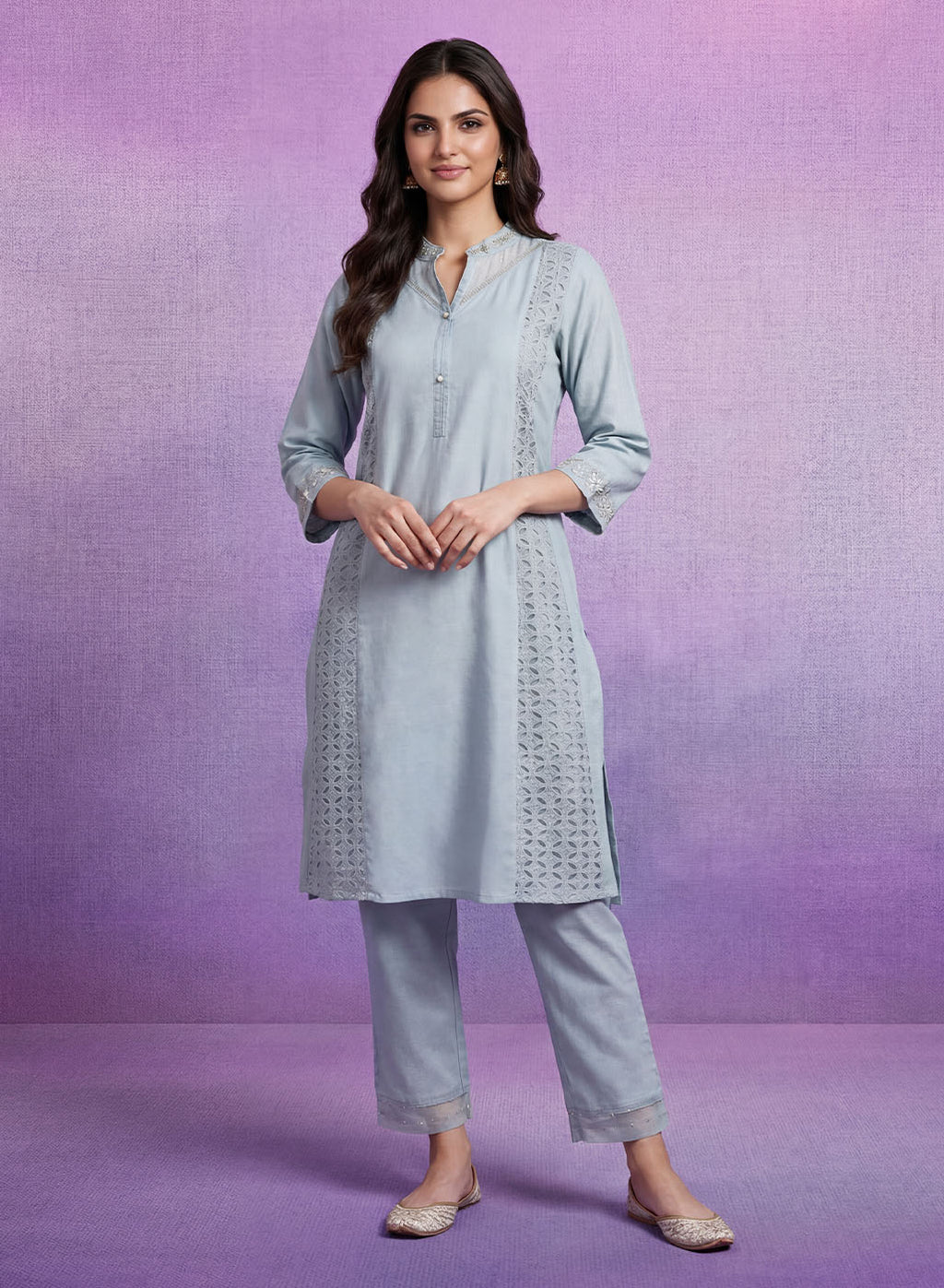 Spa Embroidered A-line Kurta Set