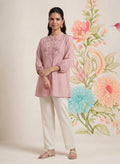 Kissa Pink Embroidered Shirt