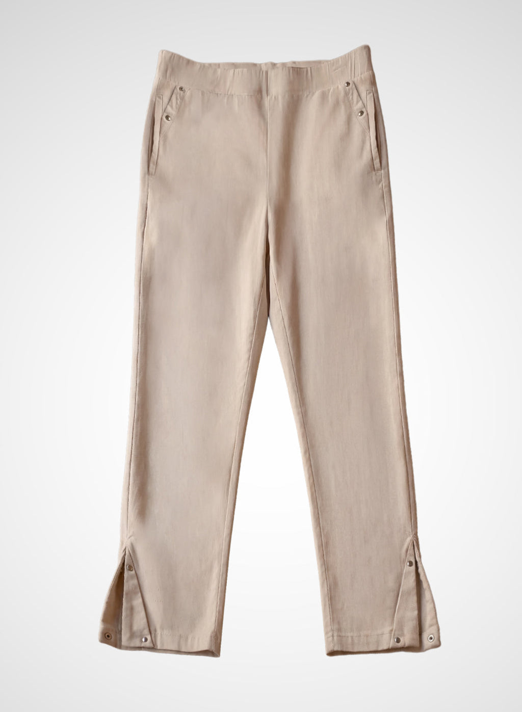 Ivory Straight Fit Cotton blend Capri