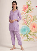 Vaadi Light Purple Embroidered Co-ord Set