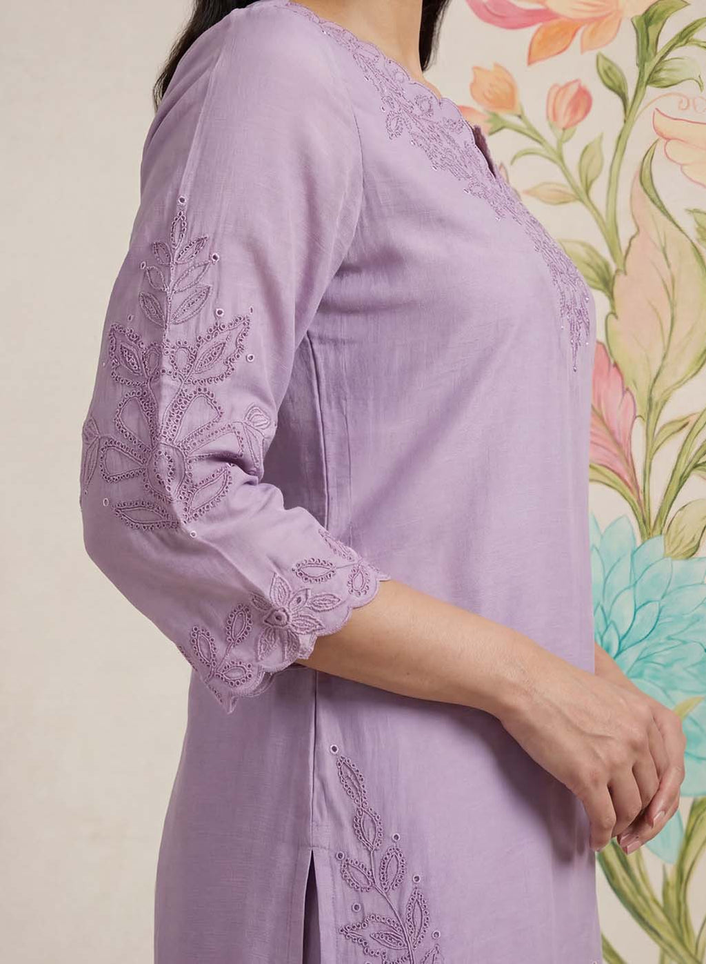 Vaadi Light Purple Embroidered Co-ord Set