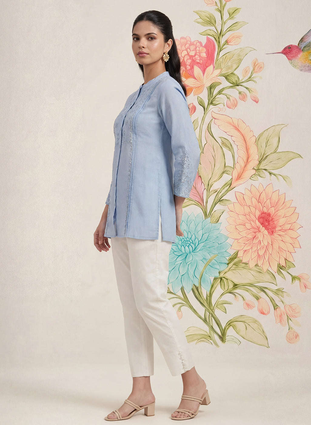 Tiri Spa Monochrome Embroidered Shirt