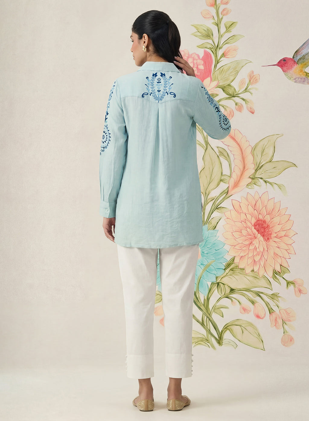 Heli Spa Embroidered Cotton Blend Shirt
